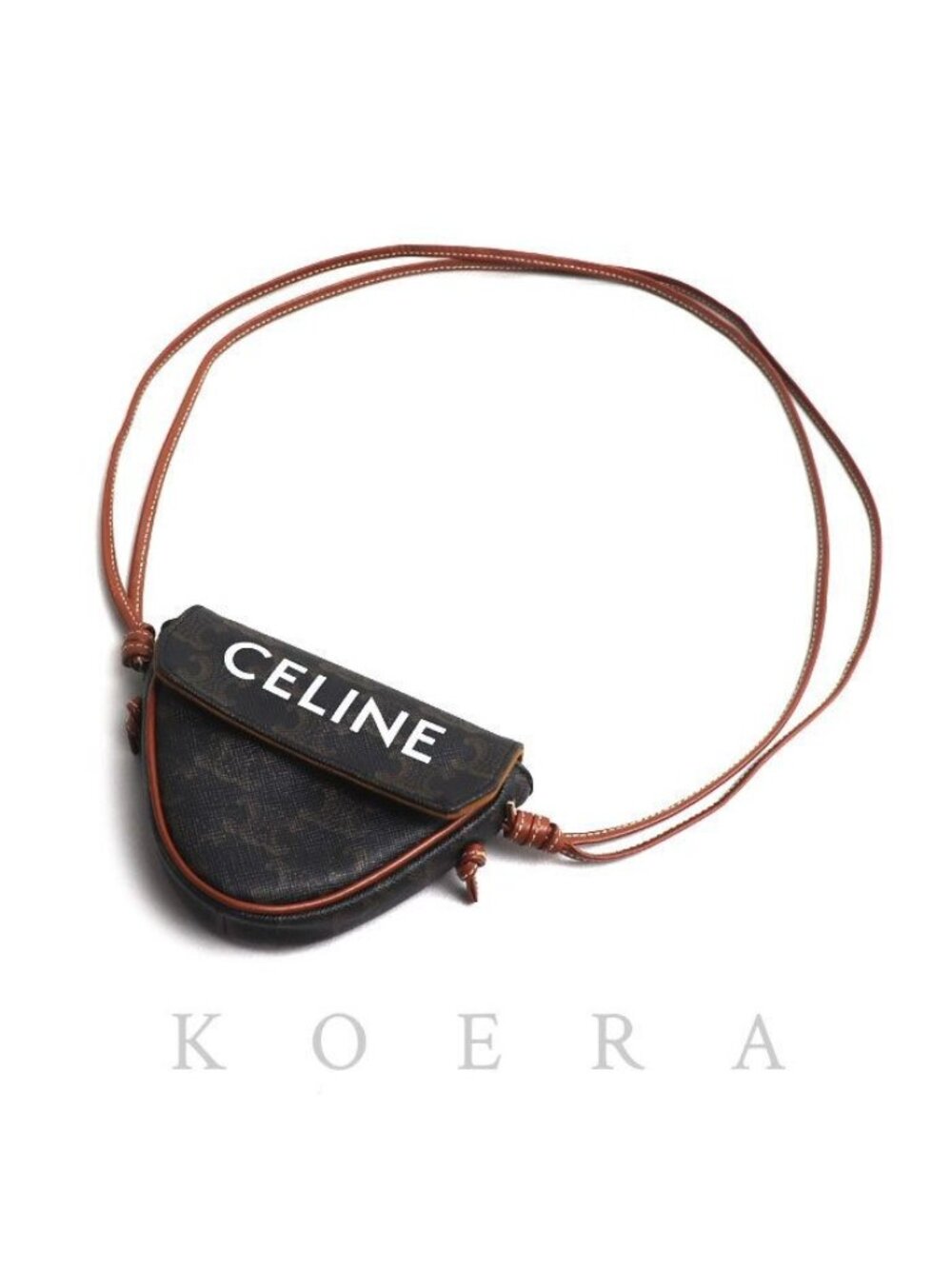 Celine Triomphe Triangle Shoulder Bag Brown